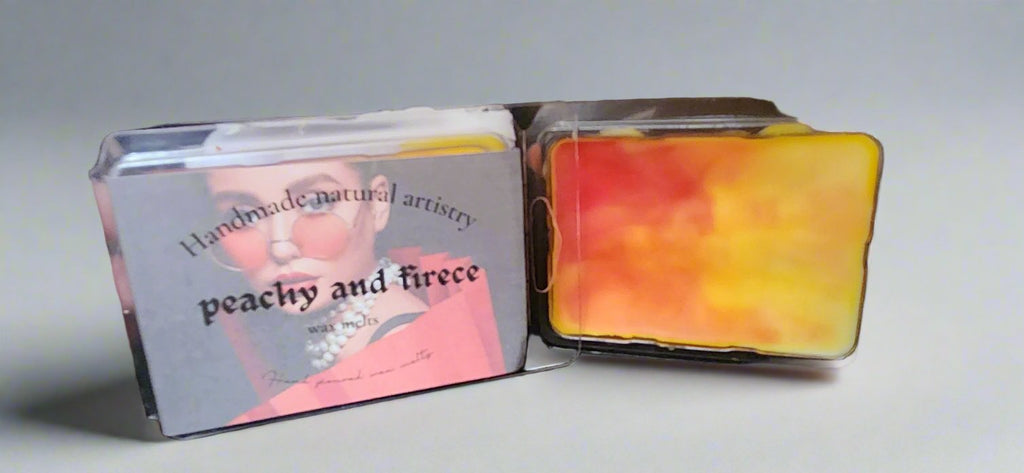 Wax melt fruity waxmelt juicy peach and clementine wax melt best for kitchen sweet wax melt Peachy and fierce 2.5 oz wax melt