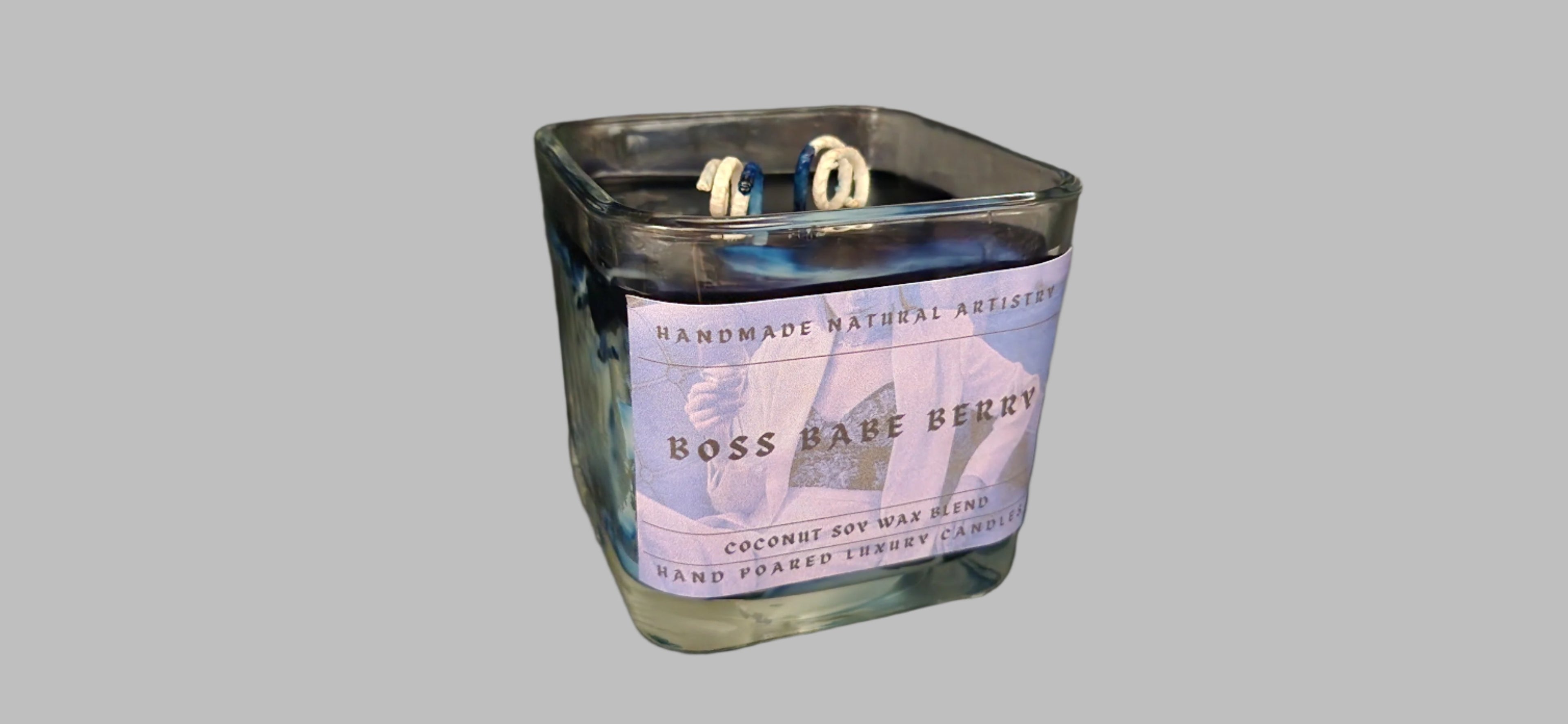Boss Babe Berry Cube Candle | 11 oz | Blueberry & Lemon Scent | HNA Candle Boutique