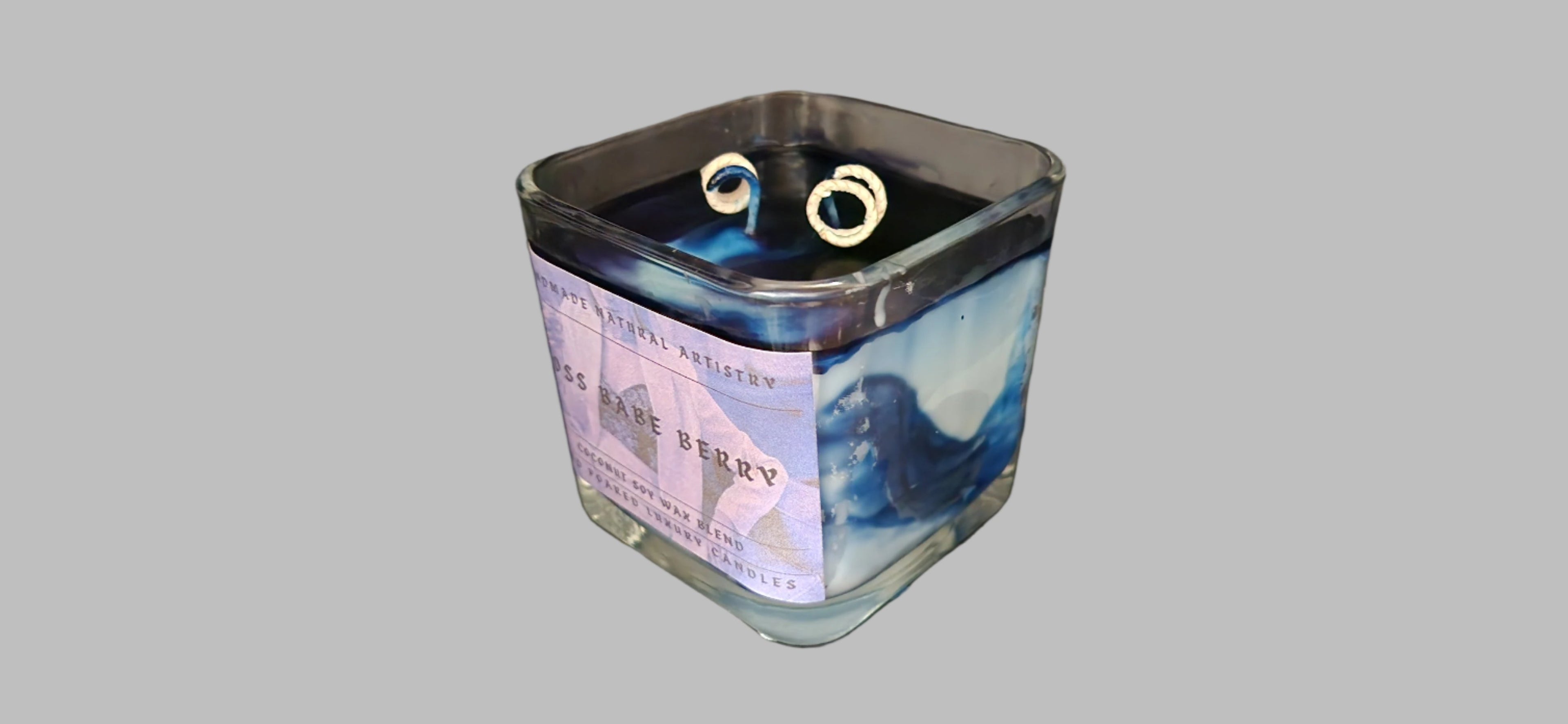 Boss Babe Berry Cube Candle | 11 oz | Blueberry & Lemon Scent | HNA Candle Boutique