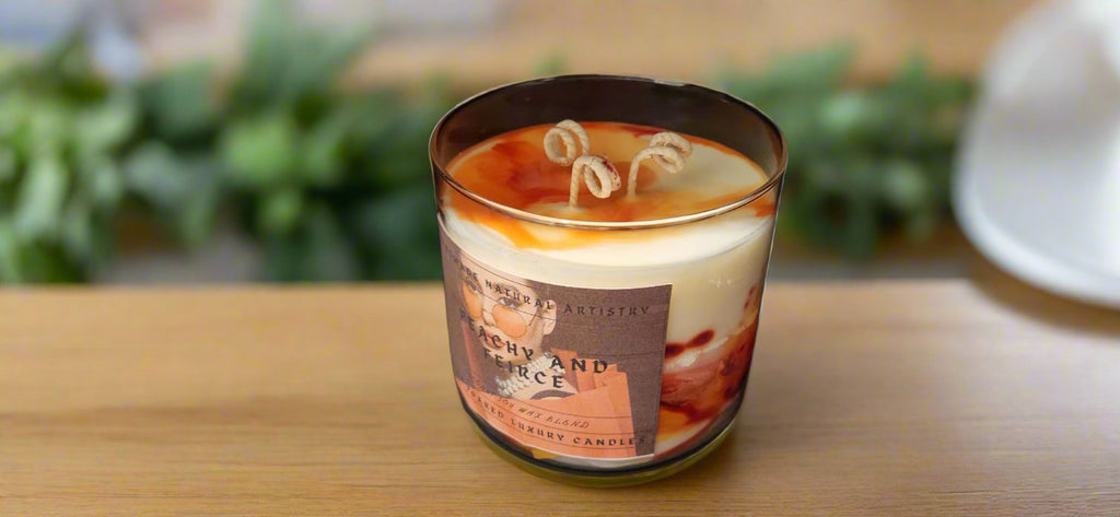 Peachy & Fierce 3-Wick Candle | 16 oz | Juicy Peach Scent | HNA Candle Boutique