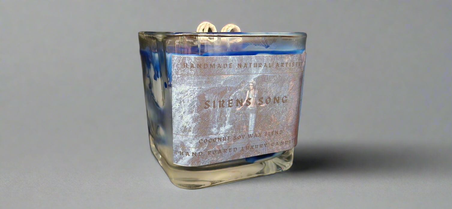 Siren's Song Cube Candle | 11 oz | Clean Aquatic Scent | HNA Candle Boutique