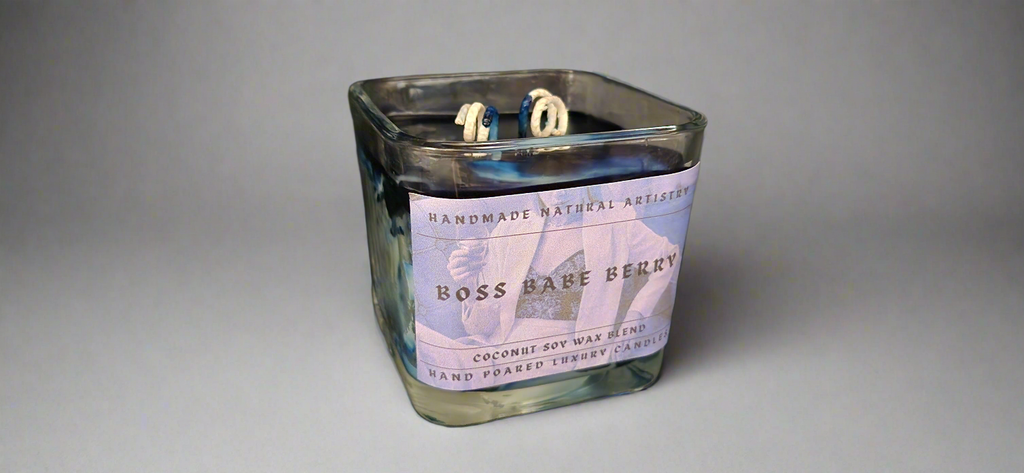 Boss Babe Berry Cube Candle | 11 oz | Blueberry & Lemon Scent | HNA Candle Boutique