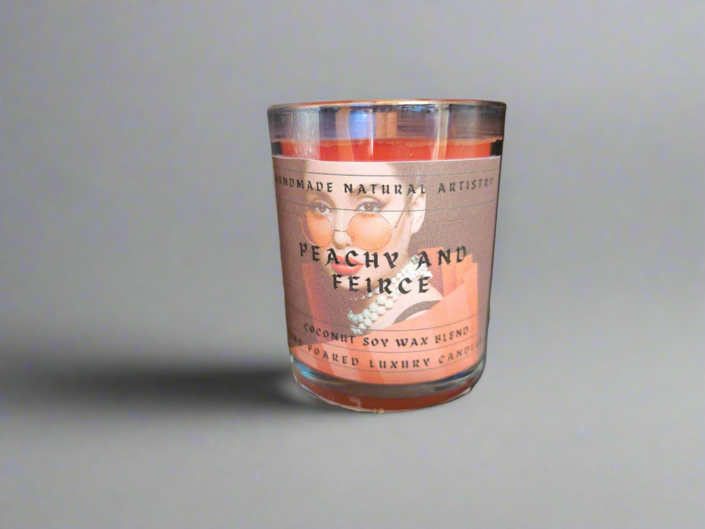Peachy and fierce 6 oz coconut soy wax candle