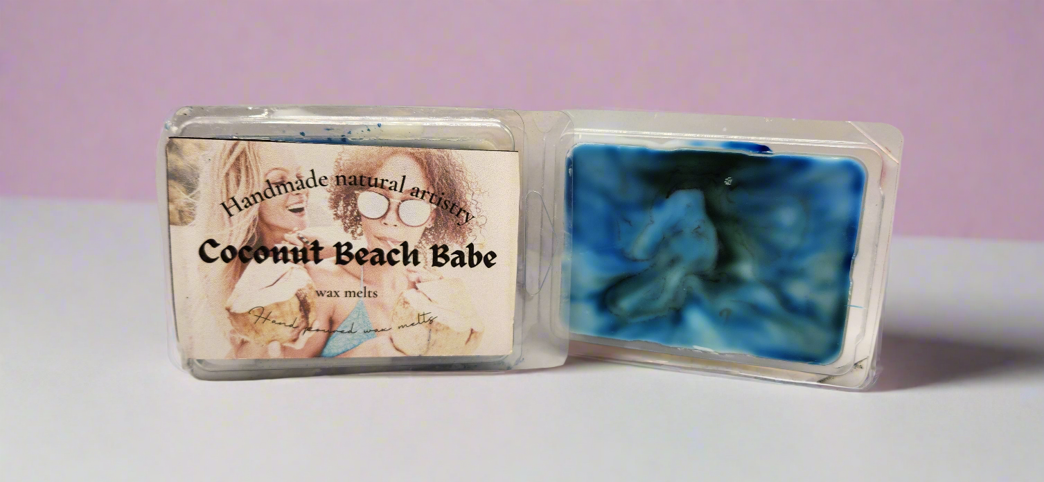Coconut Beach Babe Wax Melt | 2.5 oz | Tropical Coconut & Mango Scent | HNA Candle Boutique