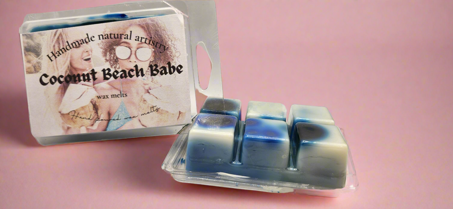 Coconut Beach Babe Wax Melt | 2.5 oz | Tropical Coconut & Mango Scent | HNA Candle Boutique