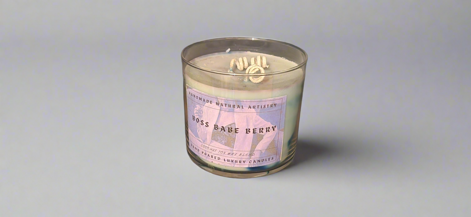 Boss Babe Berry 3-Wick Candle | 16 oz | Blueberry & Lemon Scent | HNA Candle Boutique