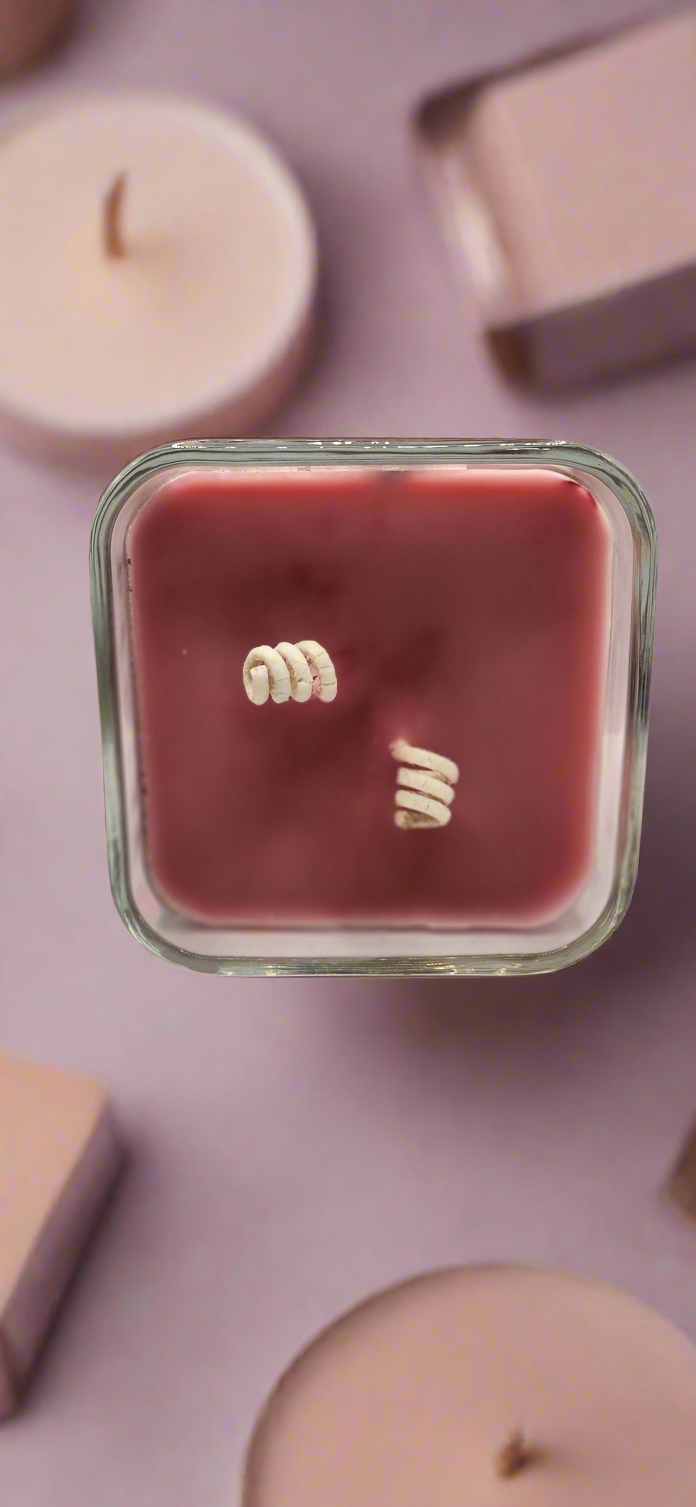 Vanilla Riot Cube Candle | 11 oz | Vanilla & Raspberry | HNA Candle Boutique