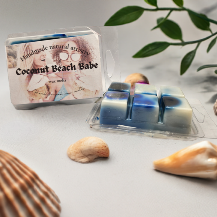 Coconut Beach Babe Wax Melt | 2.5 oz | Tropical Coconut & Mango Scent | HNA Candle Boutique