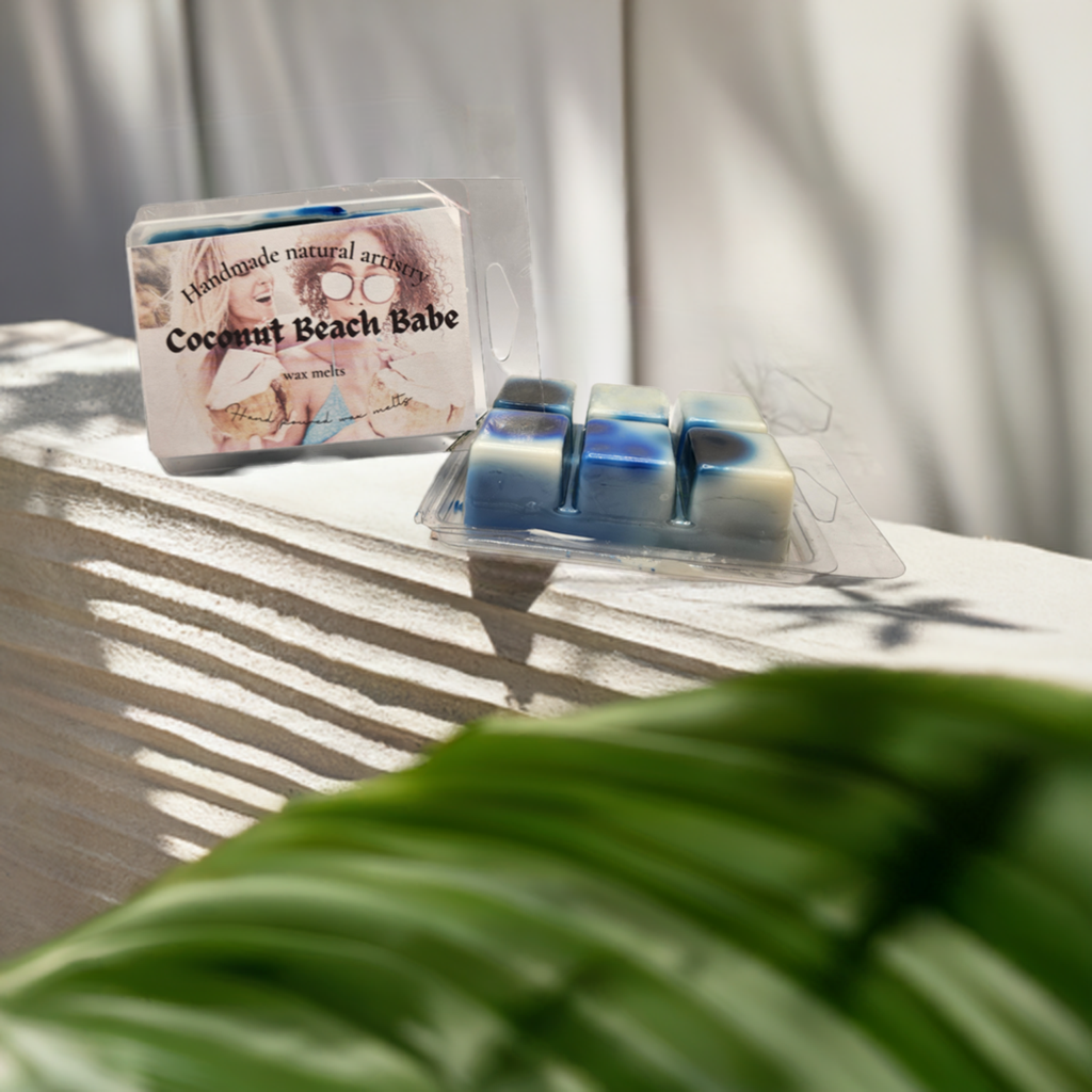 Coconut Beach Babe Wax Melt | 2.5 oz | Tropical Coconut & Mango Scent | HNA Candle Boutique