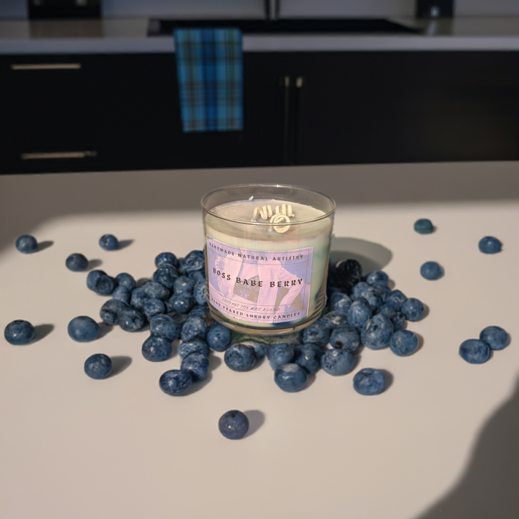 Boss Babe Berry 3-Wick Candle | 16 oz | Blueberry & Lemon Scent | HNA Candle Boutique