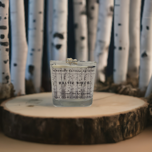 Baltic Birch Cube Candle | 11 oz | Earthy Wood Scent | HNA Candle Boutique