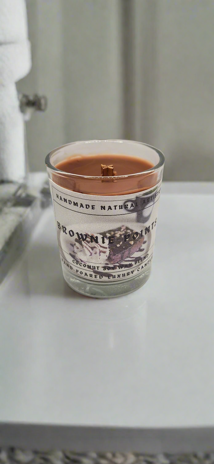 Brownie Points Wood Wick Candle | 6 oz | Bakery Scented | HNA Candle Boutique