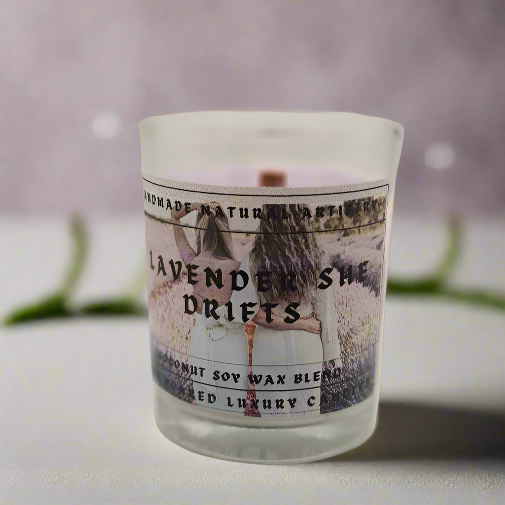 Lavender She Drifts Wood Wick Candle | 6 oz | Aromatherapy | HNA Candle Boutique