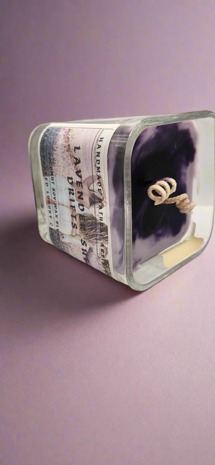 Lavender She Drifts Cube Candle | 11 oz | Aromatherapy | HNA Candle Boutique