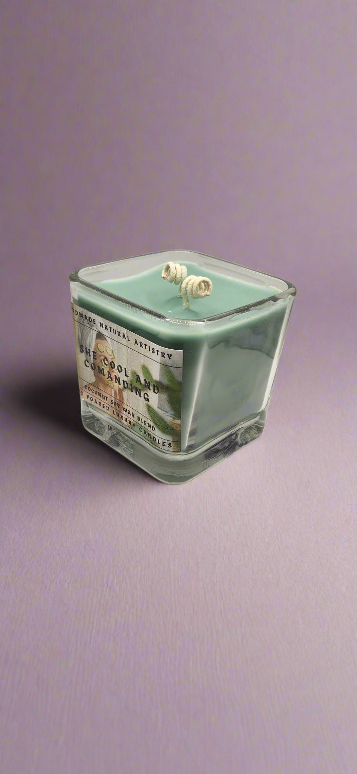 Cucumber & Melon Cube Candle | 11 oz | Cool & Commanding | HNA Candle Boutique