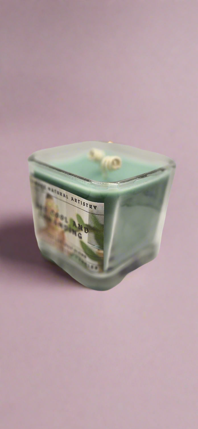 Cucumber & Melon Cube Candle | 11 oz | Cool & Commanding | HNA Candle Boutique