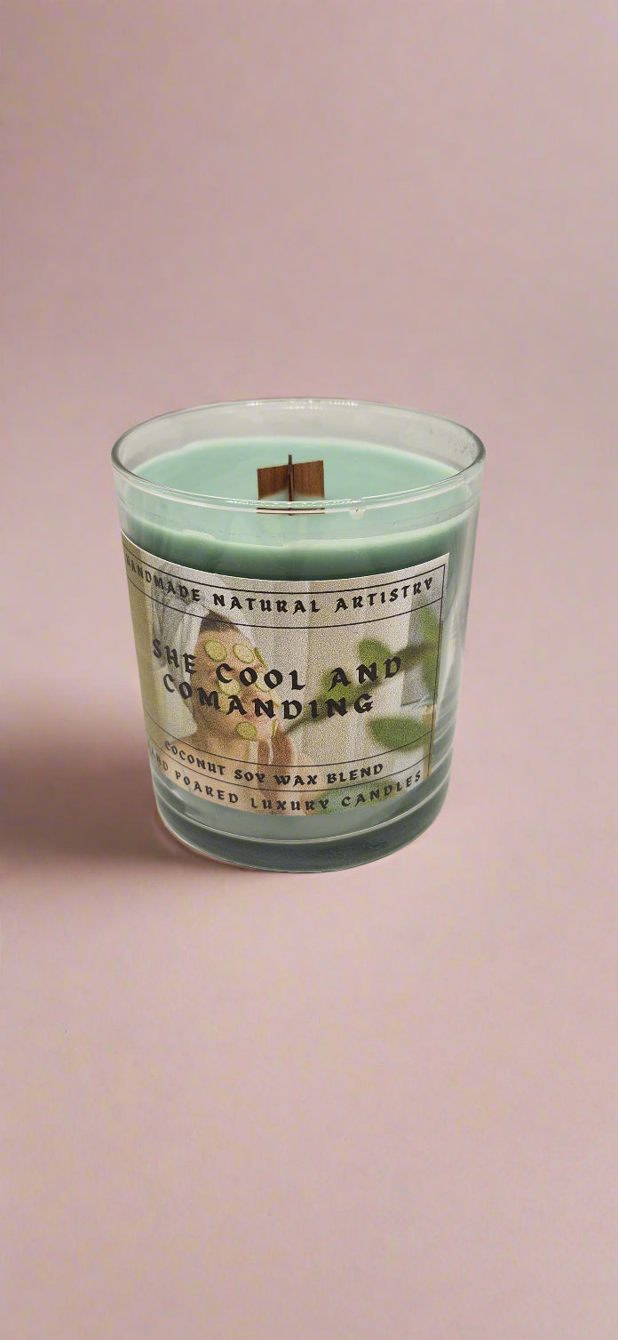 Cucumber & Melon Wood Wick Candle | 10 oz | Cool & Commanding | HNA Candle Boutique