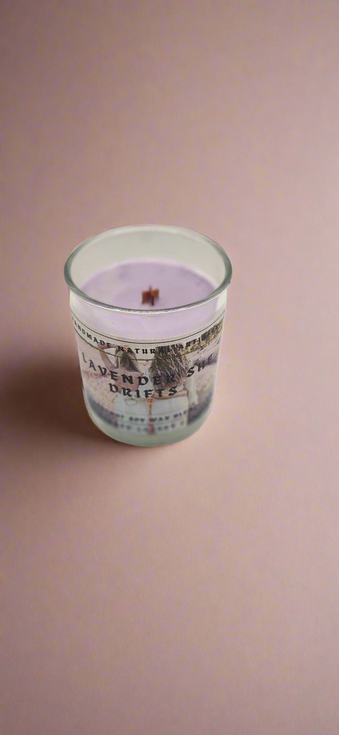 Lavender She Drifts Wood Wick Candle | 6 oz | Aromatherapy | HNA Candle Boutique