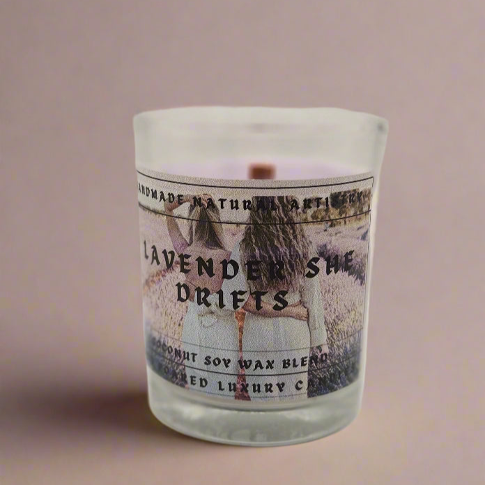 Lavender She Drifts Wood Wick Candle | 6 oz | Aromatherapy | HNA Candle Boutique