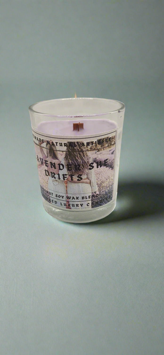 Lavender She Drifts Wood Wick Candle | 6 oz | Aromatherapy | HNA Candle Boutique