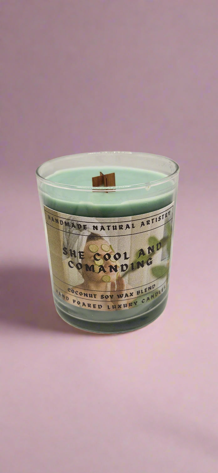 Cucumber & Melon Wood Wick Candle | 10 oz | Cool & Commanding | HNA Candle Boutique