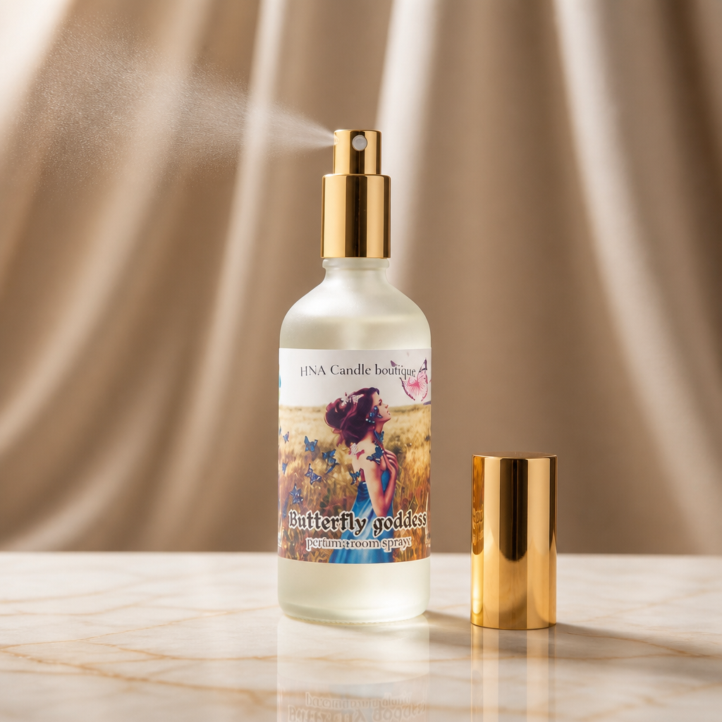 Butterfly Goddess Room Spray | 3.8 oz | Pink Sugar & Pomegranate Fragrance | HNA Candle Boutique