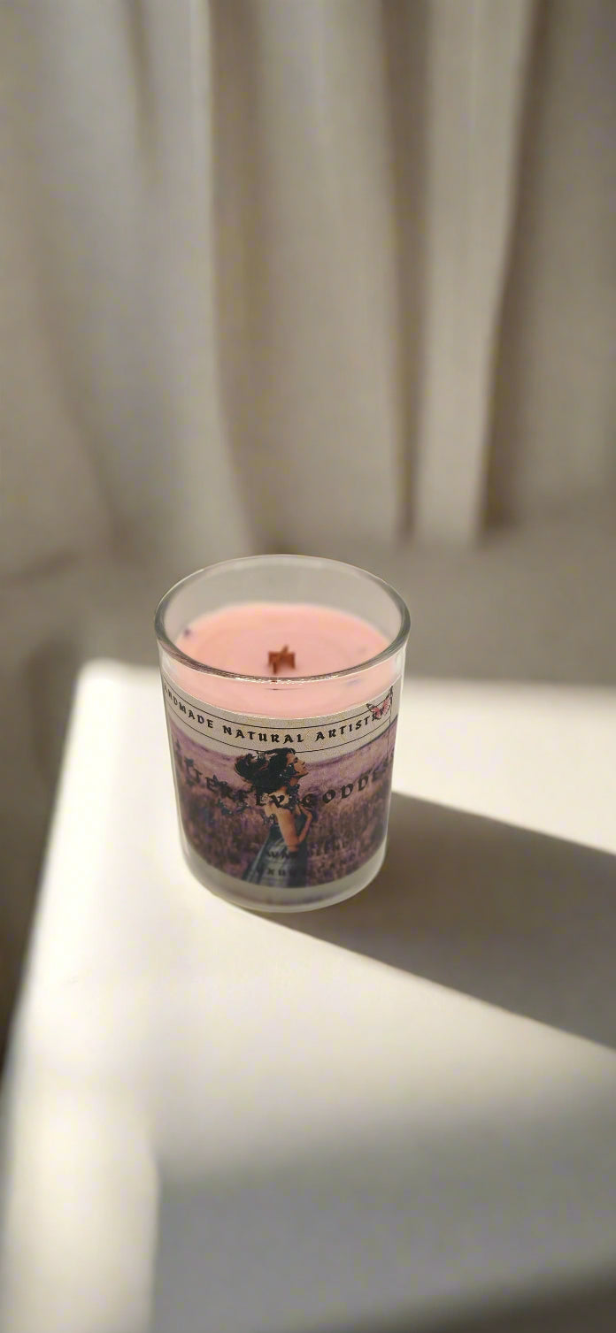 Pink Sugar & Pomegranate Wood Wick Candle | 6 oz | Butterfly Goddess