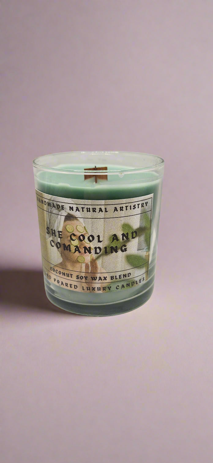 Cucumber & Melon Wood Wick Candle | 10 oz | Cool & Commanding | HNA Candle Boutique