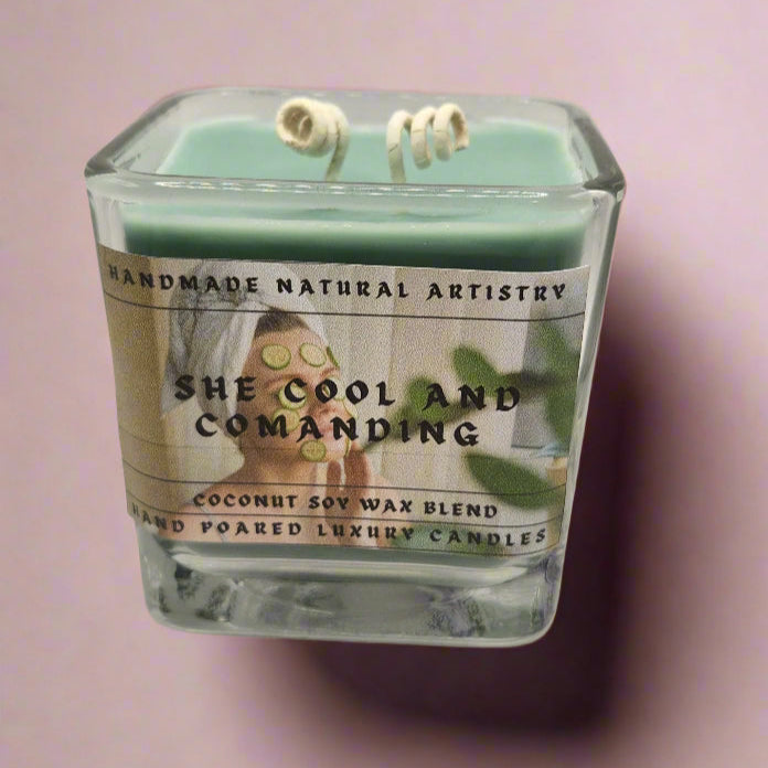 Cucumber & Melon Cube Candle | 11 oz | Cool & Commanding | HNA Candle Boutique