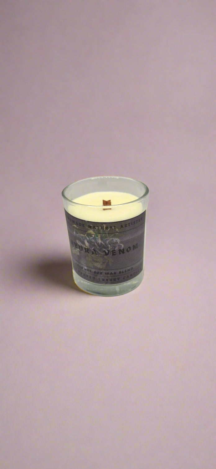 Hydra Venom Mini Wood Wick Candle | 6 oz | Bold & Exotic Scent | HNA Candle Boutique