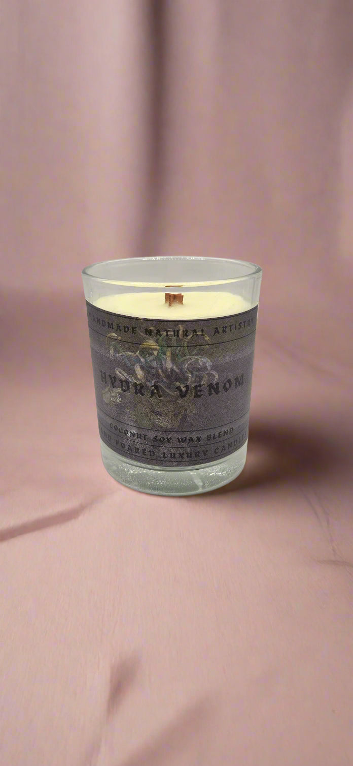 Hydra Venom Mini Wood Wick Candle | 6 oz | Bold & Exotic Scent | HNA Candle Boutique