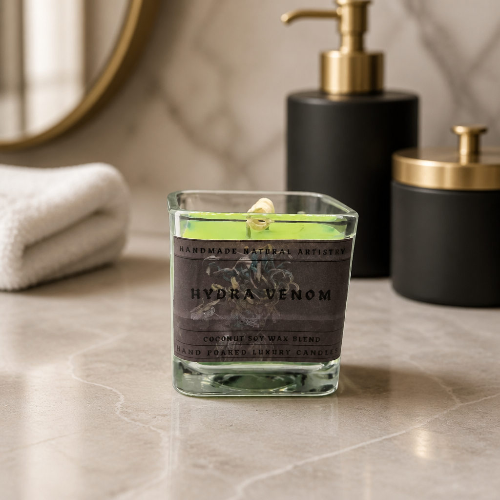Hydra Venom Cube Candle | 11 oz | Bold & Exotic Scent | HNA Candle Boutique