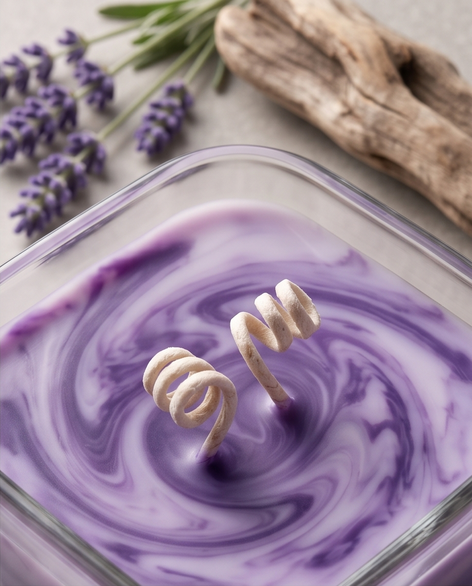 Lavender She Drifts Cube Candle | 11 oz | Aromatherapy | HNA Candle Boutique